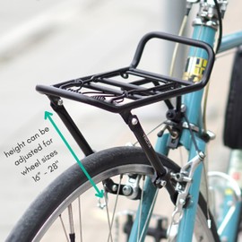 Vincita Front Rack for Bicycle - Cargo Rack for 16"-28" Wheels - Spring Clamp & Bungee Hook Anchor - 22 Lb Load Capacity - Ideal for Road, City, Hybrid Bikes & Ebikes.