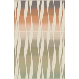 FRAAS Cuddly blanket made of cotton, bedspread, throw with wave design, C02 neutral, size 130 x 200 cm, nougat
