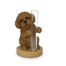Oubia H24173-1 Toy Poodle Red Single Vase, 2.2 x 2.0 x 3.1 inches (5.5 x 5 x 8 cm), Doll, Figurine, Figurine, Animal, Garden, Decorative, Realistic, Cute, Dog, Dog