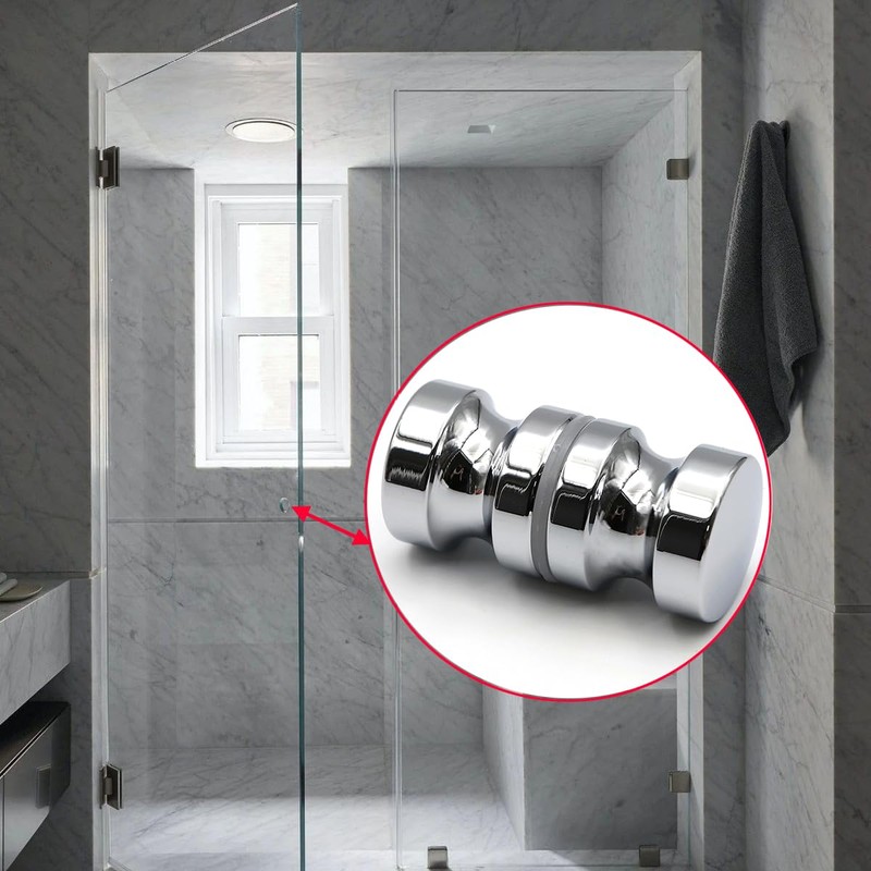 YIDELAI-Glass Door Handle, 2.4 inch Aluminum Alloy Single Hole Handle,