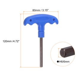 sourcing map 4pcs H6 T-Handle Hex Key Wrench 6mm S2 Steel T-Key Inner Hexagon Spanner Repair Tool