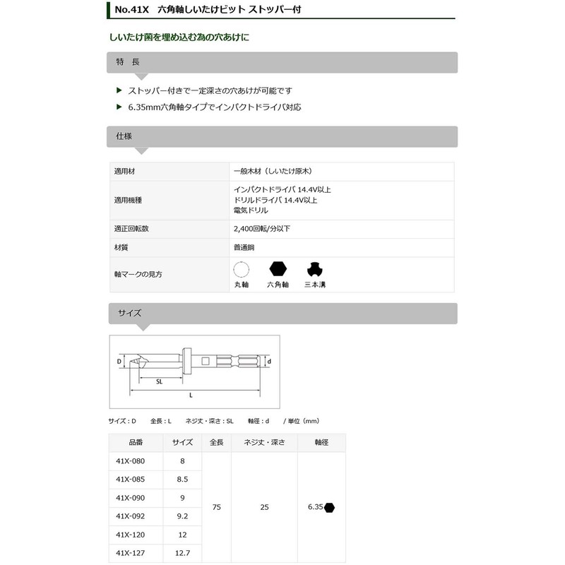 Star-M MCF003 Electric Drill Bit for Mushrooms, Electric Drill Bit,