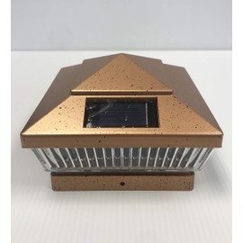 4-Pack Copper Solar 5 in. x 5 in. Vinyl/PVC/Wood Square Fence Outdoor Post Cap Deck Lights (White LED with 50 Lumens)…