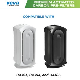 VEVA Pre-Filter Replacement Compatible with Hamilton Beach 04383, 04384, 04386 Air Purifier - 6 Pack - Smoke and Odor Eliminator Carbon Filters