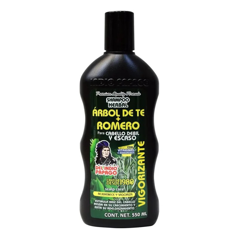 Shampoo Romero Y Árbol De Té 550 Ml Del Indio