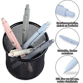 LoNinLoAn Gel Pens, Pack of 5 Retractable Gel Pen Set, 0.5 mm Fine Tip, Black Gel Pen, Quick Drying Ink Pens for School, Office, Home, Suitable (Morandi)