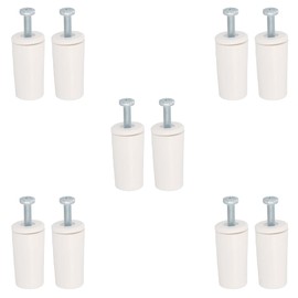 Amig - Pack of 10 Roller Shutter Stops | Shock Absorber with M5 Anti-Rust Screw and Outer Washer | Weather Resistant | Length: 40 mm | White