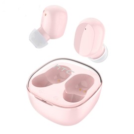 HTC True Wireless Earbuds 6 Bluetooth 5.3 in Ear Stereo Headphones Touch Control with Built-in Microphone, Noise Cancelling Earbuds 22H Playtime with Transparent Charging Case for Android and iOS