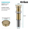 KRAUS Bathroom Sink Pop-Up Drain Assembly in Brushed Gold for