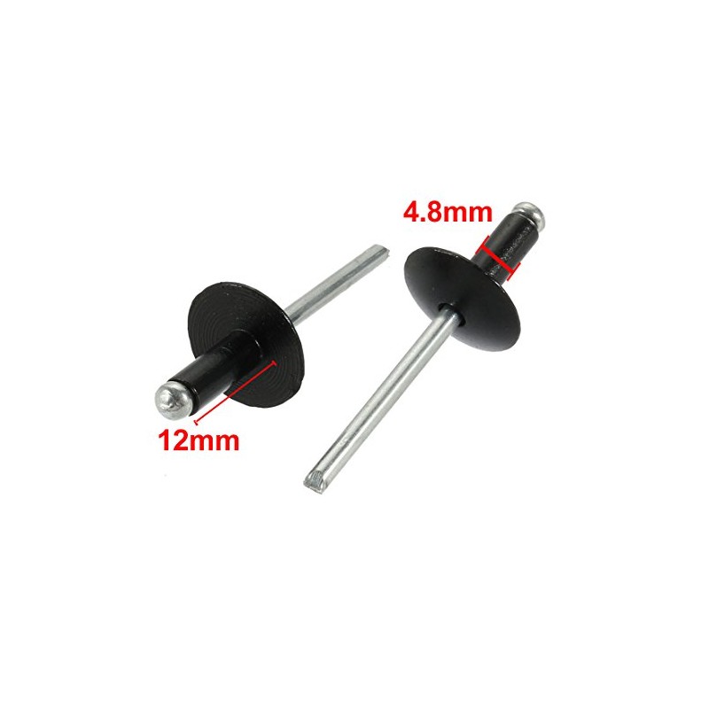 sourcing map Aluminium Open End Large Flange Blind Rivets 4.8