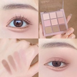 9-Color Matte Eyeshadow Palette for Women, Waterproof Long-Lasting, Highly Pigmented & Blendable Nude to Cool Brown Shades, Hypoallergenic Eye Makeup for Sensitive Eyes & Mature Skin (1PC)