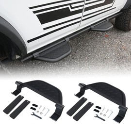 ROADER Bronco Side Steps for Ford Bronco Accessories 2021 2022 2023 2/4 Door, Black Running Boards Side Steps Bar Nerf Bar fit Ford Bronco with Rock Rail 2PCS