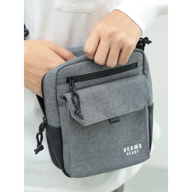 Beams Heart 426100298191788 Campus Bag, Chambray Heathered Material, Mini Shoulder
