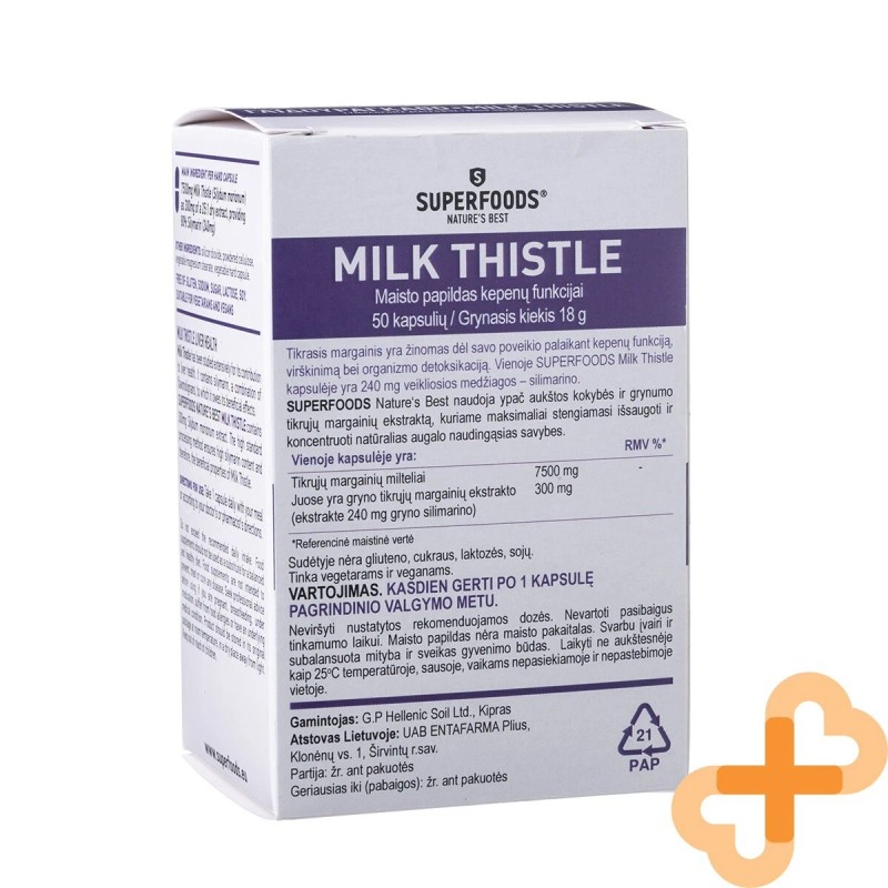 SUPERFOODS Milk Thistle 50 Capsules Supplement Liver Digestive Support