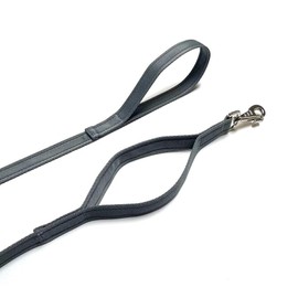 Double Handle Dog Leads 2m Long Quick Grab Handle For Safety Control In 25mm Cushion Webbing (Silver/Grey)