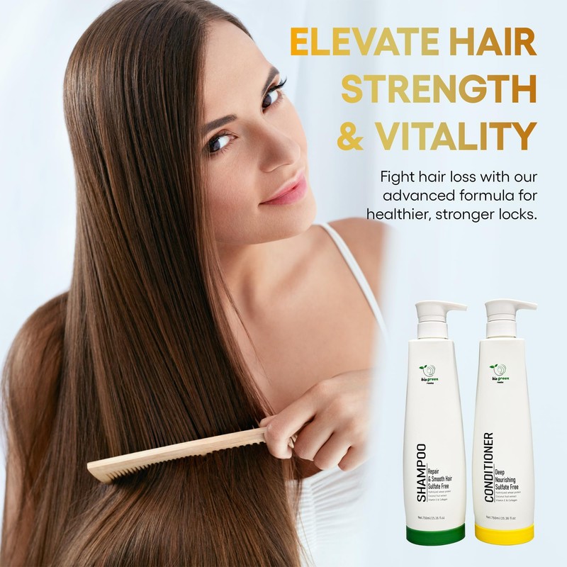Biogreen Roots Shampoo & Conditioner - Sulfate-Free Hair Care with