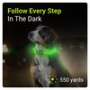 Tractive LED Light Up Dog Collar USB Rechargeable Waterproof (Green)