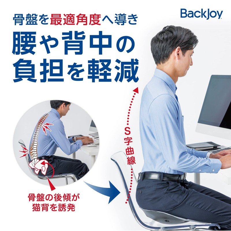 BackJoy Pelvic Support Seat, Pelvic Correction, Posture Improvement, Relief Grip,