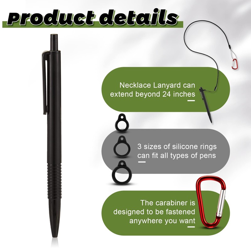 Lewtemi 5 Sets 24 Inch Pen Leash for Clipboard Lanyard