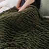 BATTILO HOME Olive Green Faux Fur Throw Blanket for Bed,
