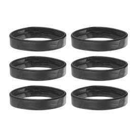 sourcing map 6 Pcs PU Leather Loops Replacement Retaining Ring Keeper for 22mm Width Watch Band, Black