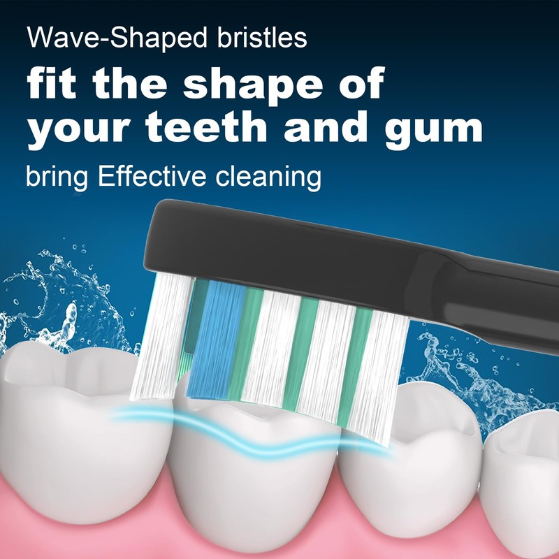 FitMount 6 Pack Toothbrush Replacement Heads Compatible with WaterPik Sonic
