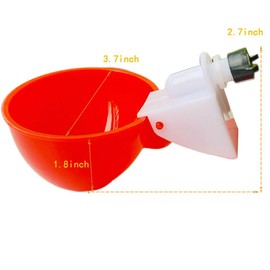 6 Packs Large Automatic Chicken Waterer Cups Chicken Water Cups for PVC with Tee Automatic Chicken Waterer Kit for Poultry Chicks Duck Goose Bird Turkey and Bunny with Mounting Hole Opener (Style 1)