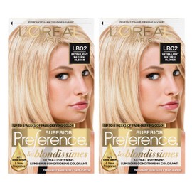 L'OREAL PARIS L'Oreal Paris Superior Preference Fade-Defying + Shine Permanent Hair Color, Extra Light Natural Blonde, Pack of 2, Hair Dye
