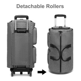 Rolling Garment Bags,Garment Bag with Wheels Travel Garment Bag with Shoe Compartment Rolling Duffle Bag with Wheels Trolley Suit Bag Overnight Weekender Bags for Women or Men-Grey