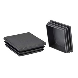 uxcell 12Pcs 61mmx61mm(2.4inch) Plastic Tubing Plug Square Post End Caps for Handrail Stair Newel Guardrail Tube Black