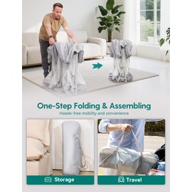 BABELIO Foldable Baby Playpen with Mat, 46" × 46" Portable Playard for Babies and Toddlers, Parents' Picks Awards Winner, Indoor & Outdoor Kids Safety Play Pen Area, Travel Fence, Grey