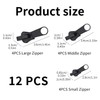 Pack of 12 Zip Repair Kit Zip Slider Replacement Zipper