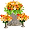 FLOWERIA Headstone Flower Saddle Cemetery Flowers for Grave - Artificial