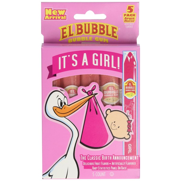 It's A Girl Bubble Gum Cigar Classic Birth Announcments 5 Pack