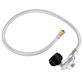 MCAMPAS Regulador de propano de baja presión con manguera trenzada de acero inoxidable con 3/8 hembra para parrilla de gas Blackstone de 28 pulgadas al aire libre, Charbroil, Broilking, Weber Propane, etc