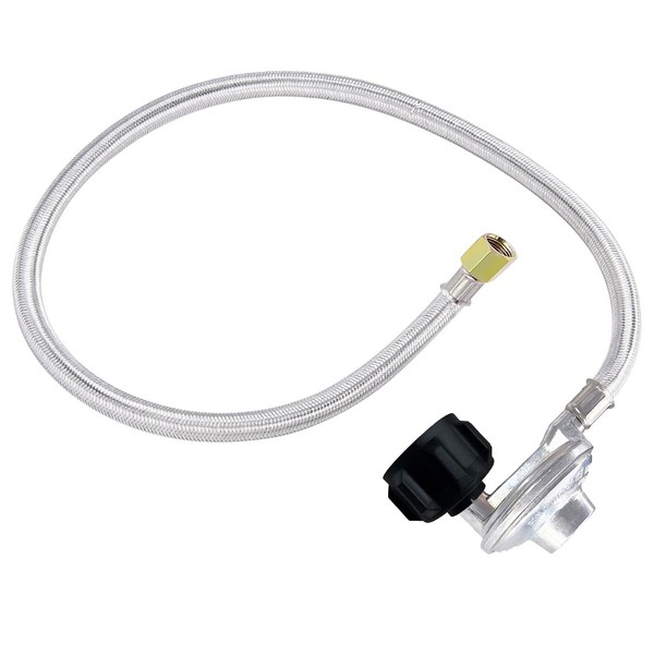 MCAMPAS Regulador de propano de baja presión con manguera trenzada