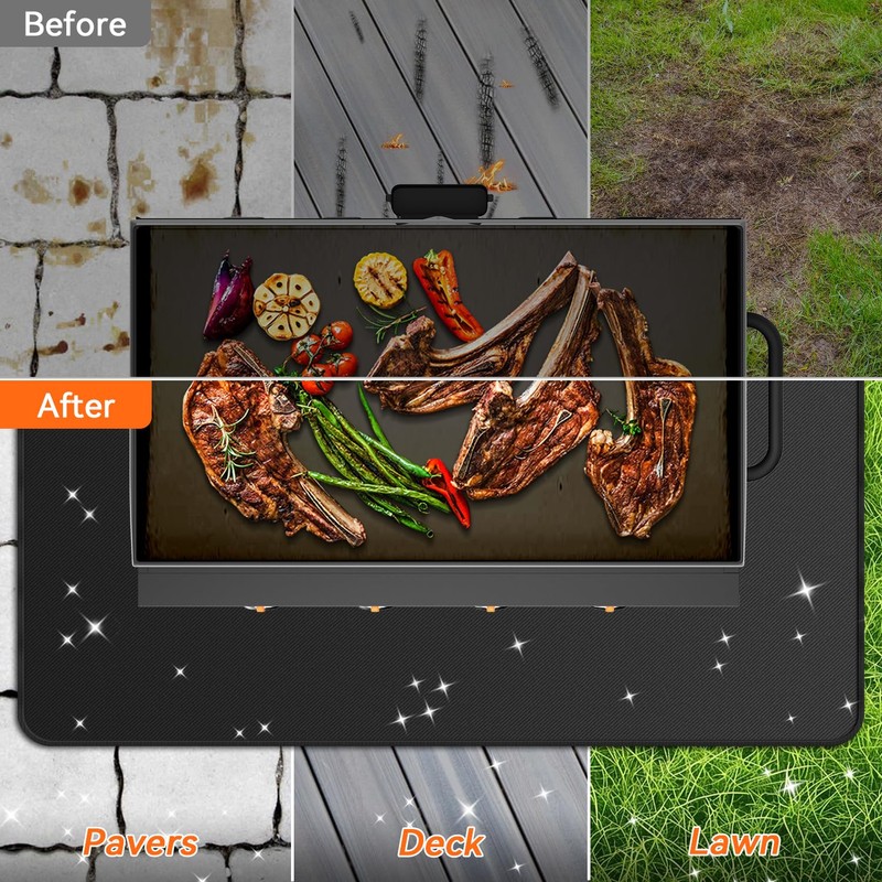 rumlick 100x39 inches Extra-Large Under Grill Mats for Outdoor Grill,