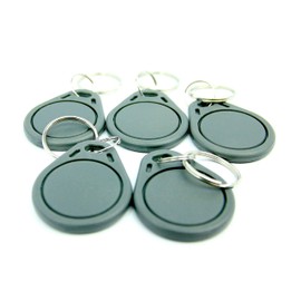 NFC Tag Keyfob, 40x32mm, NXP NFC chip, 180 byte, grey, ideal for device/profile setting (Wlan, Bluetooth, Apps), compatible with all NFC smartphones and tablets