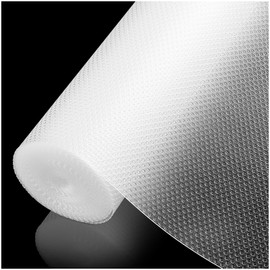 ALIUNI 100% EVA Shelf Liner for Kitchen Cabinet, 24" x 240" Drawer Liners Non Adhesive Non Slip Waterproof Plastic Paper, Dresser Pantry Bathroom Refrigerator Protector, Clear