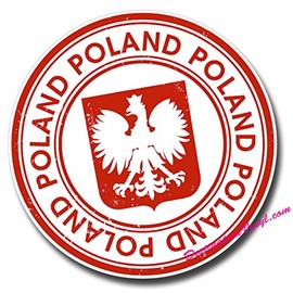 2 x Glossy Vinyl Stickers - Poland Polska Flag Car Laptop Bike Sticker #0030 (As Shown.)