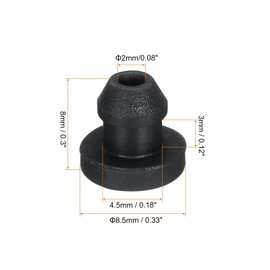 QUARKZMAN Pack of 30 Rubber Grommet Cable Grommet Diameter 4.5 mm x ID 2 mm x H 8 mm Cable Grommet Rubber Cable Grommet Waterproof Grommets for Cable Wires Protection Black