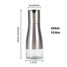 FEOOWV 2pcs Olive Oil And Vinegar Dispenser Bottle Set Elegant Stainless Steel Set- for Kitchen with Drip Free (Silver)