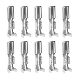 VGOL 100pcs Car Speaker Mini Toggle Switch 2.2mm Female Quick Connector Crimp Connector Spade Terminal Automotive Wiring Terminal, Silver