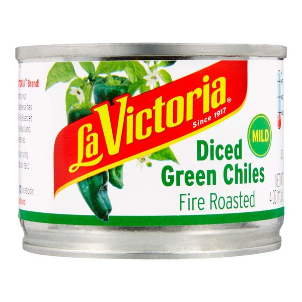 La Victoria Fire Roasted Diced Green Chiles Mild, 4 Ounce (Pack of 24)