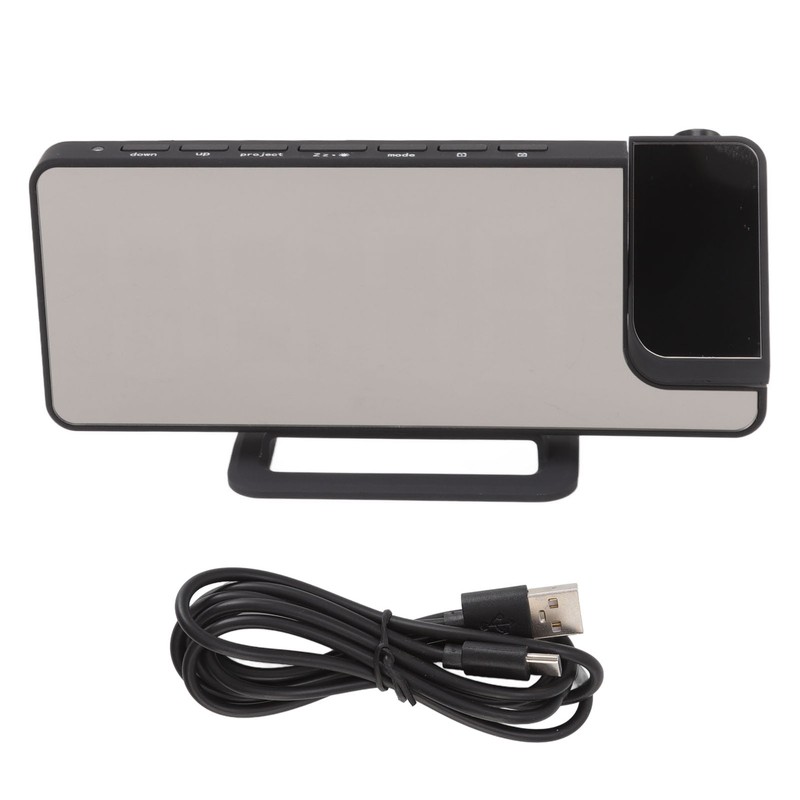 Digital Projection Alarm Clock LED Display USB Powered Auto Sensitivity