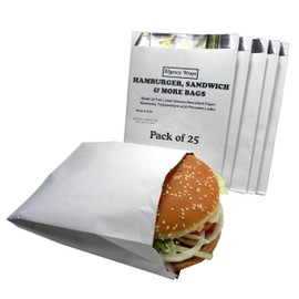 Regency Wraps RW0056-25 25 Count Hamburger Bags, White