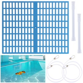 Wensdr Upgraded Skimmer Guard Kit, Swimming Pool Skimmer Net, Leaf Skimmer Catcher Spring Action Net System, Prevent Blockage & Easy Assembly, 16.5"x 13" Fit Over All Skimmer Openings (Blue)
