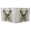 Honeywingz White Skulls Head White Leather Bi-Fold Bifold Wallet