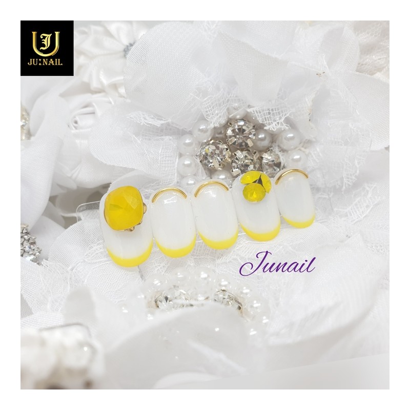 Smile Yellow Handmade Nail Tips - Long Nose Pin /