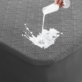 Premium Waterproof Mattress Protector King Size Cooling Mattress Pad Mattress Cover, Extremely Cozy Bed Cover 3D Air Fabric Smooth Soft Noiseless Washable, 5''-18'' Deep Pocket